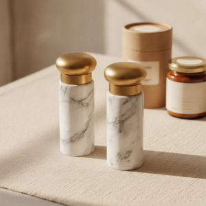Marble & Brass Grinder Set